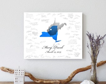 Two States Map Watercolor Print Wedding Guest Book Alternative, Long Distance Relationship, Engagement Gift, Wedding Gift, Anniversary Gift