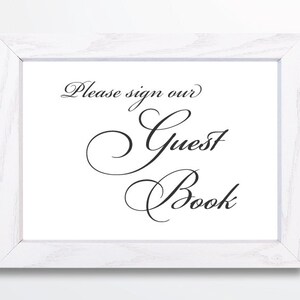 Calligraphy Wedding Signs Set 5x7 Signs Printable PDF INSTANT DOWNLOAD image 3