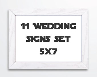 Star Wars Wedding Signs Set -  5x7 Signs - Printable PDF INSTANT DOWNLOAD
