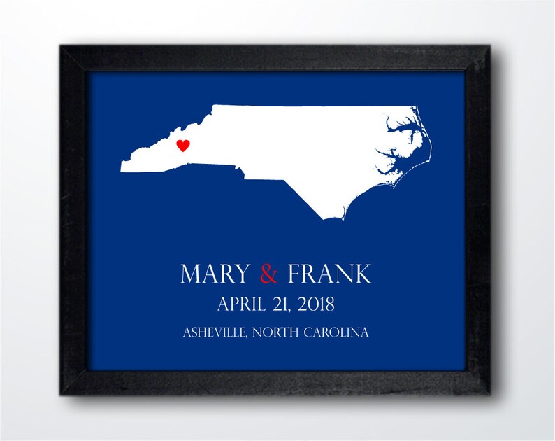 Personalized North Carolina Map: Custom North Carolina | Etsy