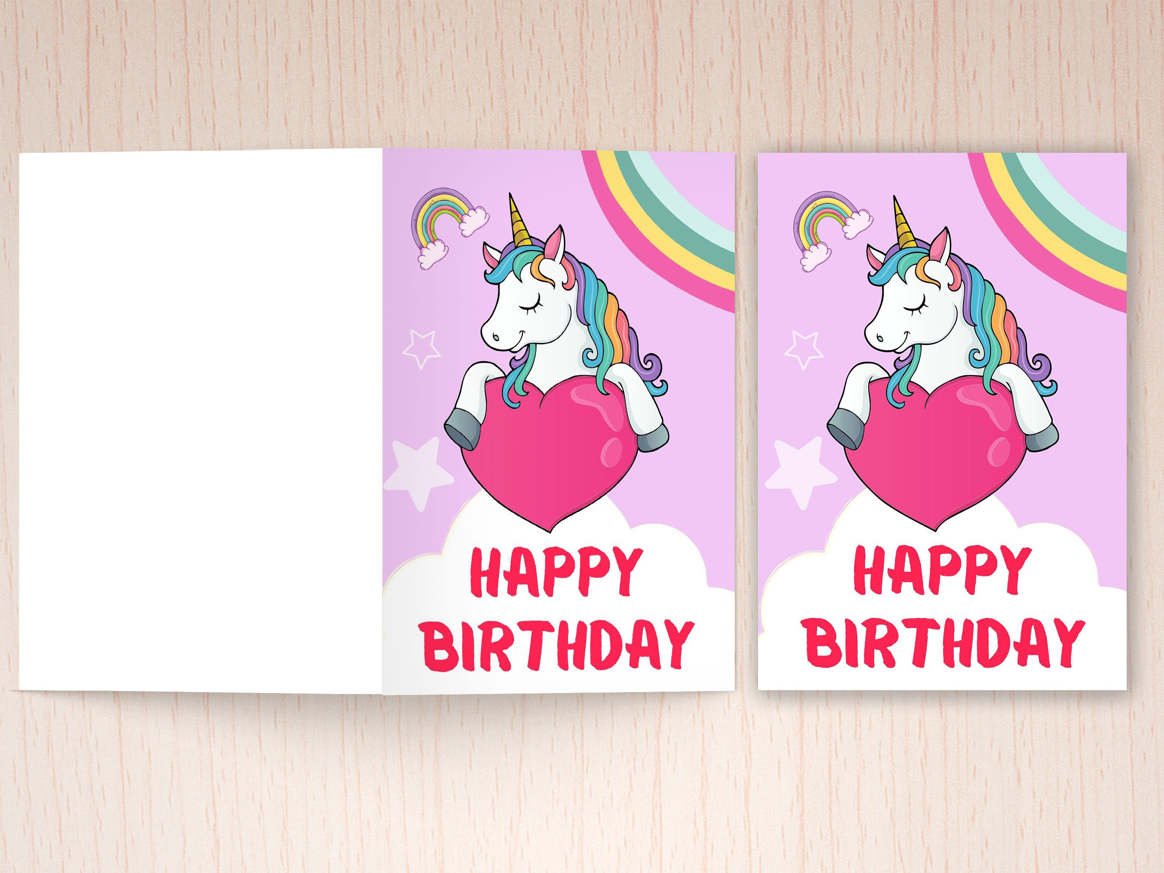 Einhorn-Geburtstagskarte Kleine Einhorn Geburtstagskarte | Etsy