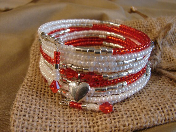 Memory Wire Bracelets Using Glass Pearls And Swarovski Crystals
