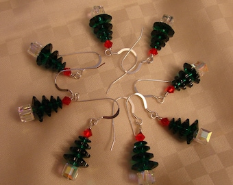 Oh Christmas Tree: Swarovski Crystal and Sterling Silver Earrings!