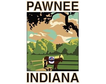 DIGITALE DOWNLOAD: Vintage Pawnee reizen Poster - parken en Rec