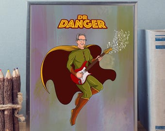 Custom Superhero Comic Cover – 50th Birthday Gift for Dad, Personalized Hero Portrait