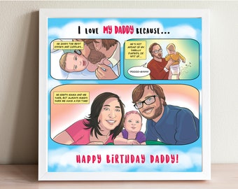 Customized Comic Story Book, Sentimental Cool Birthday Gift For Husband From Kids, Quirky Nerdy Ideas For Comic Fans, Man Who Has Everything