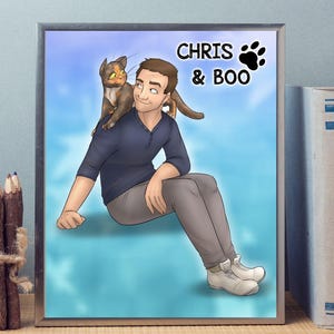 Gepersonaliseerd huisdierportret, op maat gemaakt leuk verjaardagscadeau voor eigenaren van gezelschapsdieren, handgetekende cartoon, creatief grappig cadeau, verrassing katten- en hondenliefhebbers
