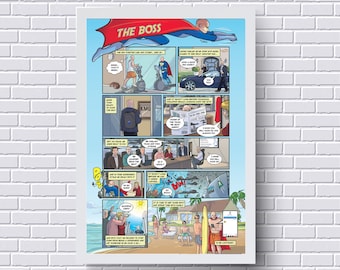 Personalized Retirement Comic Strip – Custom Farewell Gift for Boss or Coworker