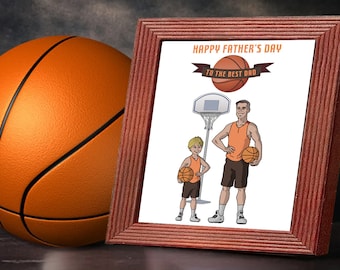 Personalized Sports Portrait For Dad From Son, Clever Creative Fathers Day Gifts 2024, Best Surprise keepsake Ideas For Basketball Lovers