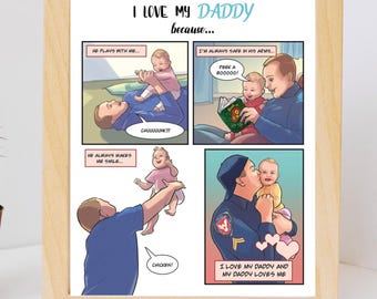 Personalized “Daddy & Me” Comic Strip – Custom Story Gift from Kids for Dad