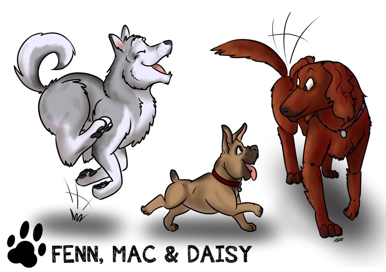 Custom Pet Portraits Pop Art Drawing of My Dog Personalized Christmas Gift For Dog Owner Dog Caricatures Customized Pet Memorial Gifts