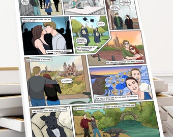 Personalized Proposal Comic Strip – “Will You Marry Me” Engagement Gift Love Story