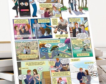 Personalized Engagement Comic Strip – Custom Love Story Gift for Fiancé or Fiancé