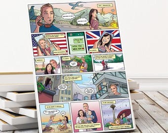 Long Distance Love Story Comic – Personalized Gift for Boyfriend or Girlfriend