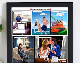 Custom Relationship Comic Strip – Romantic Anniversary Gift & Love Story Art