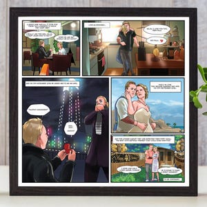 Spersonalizowana komiksowa historia miłosna, kreatywny luksusowy prezent urodzinowy dla męża, sentymentalny nietypowy prezent dla niego, faceci, którzy mają wszystko