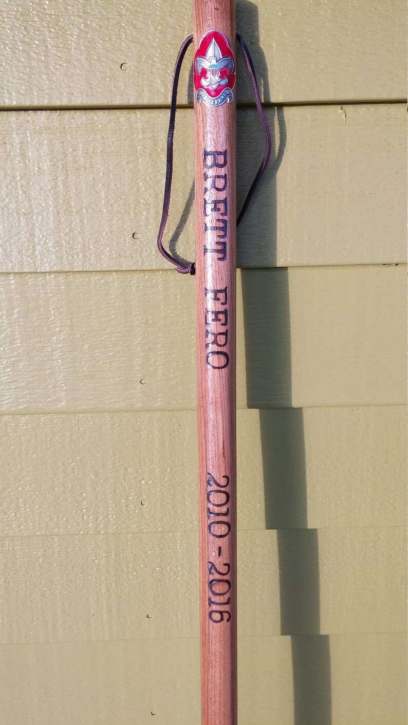 Personalized Boy Scout Be Prepared Wooden Hiking Walking Stick Etsy