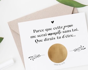 Carte demande témoin mariage gratter Veux-tu être ma témoin - Cadeau témoin - Demande demoiselle d'honneur - Demande témoin