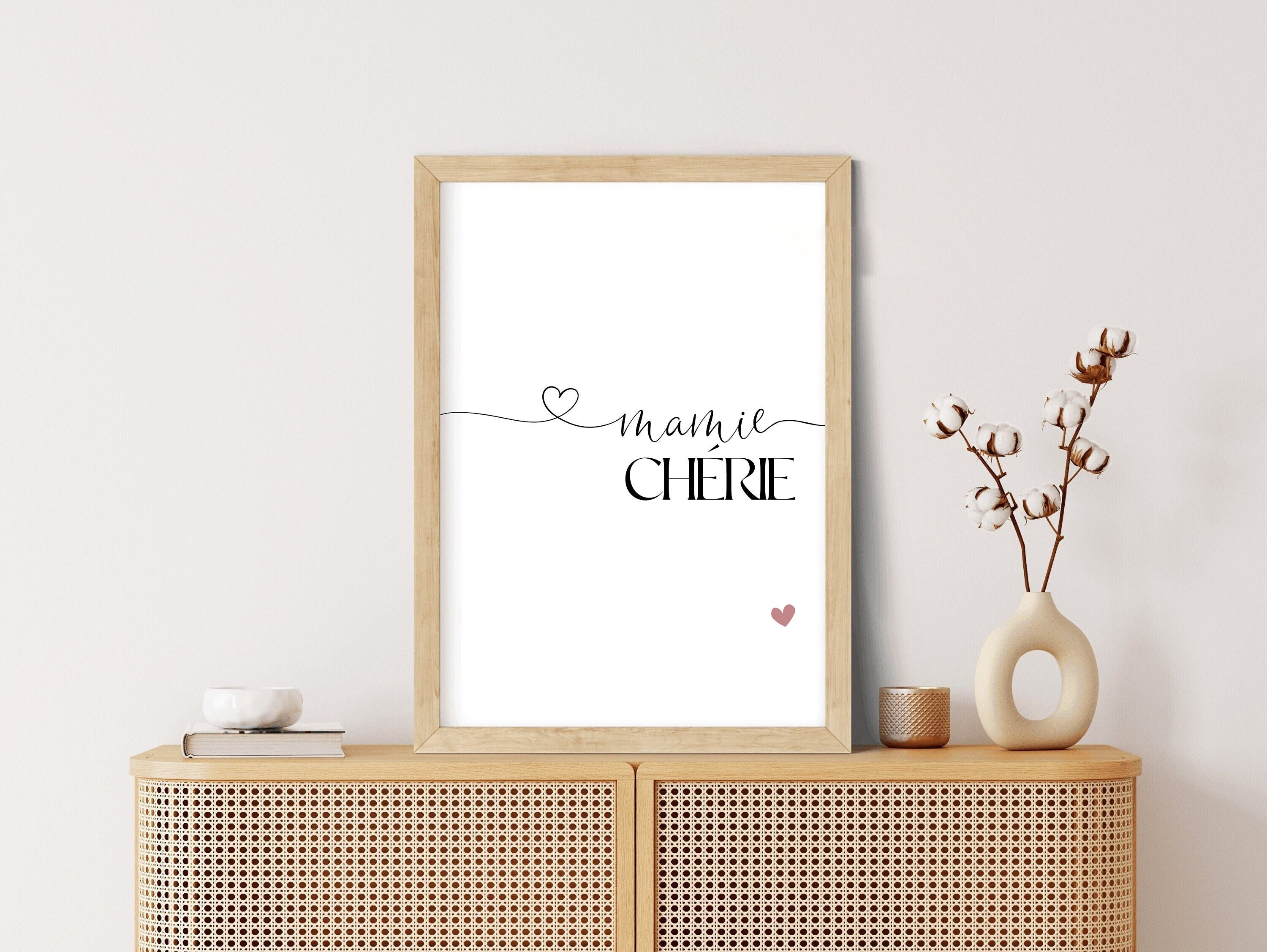 Affiche Mamie Chérie, Mot d'amour Affiche Noms, Amour, Prénom Famille, Cadeau Fête Des Grand-Mères, 