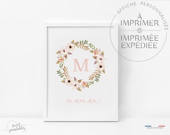 Initial & Mom poster to personalize for Mother's Day and Father's Day