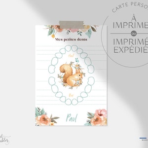 Carte "mes petites dents" Carte quenottes, carte dent de bébé, carte premières dents 1 - Version Garçon