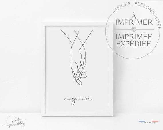 Poster Intertwined Hands And First Names Of The Couple Etsy Poster Intertwined Hands And First Names Of The Couple Etsy