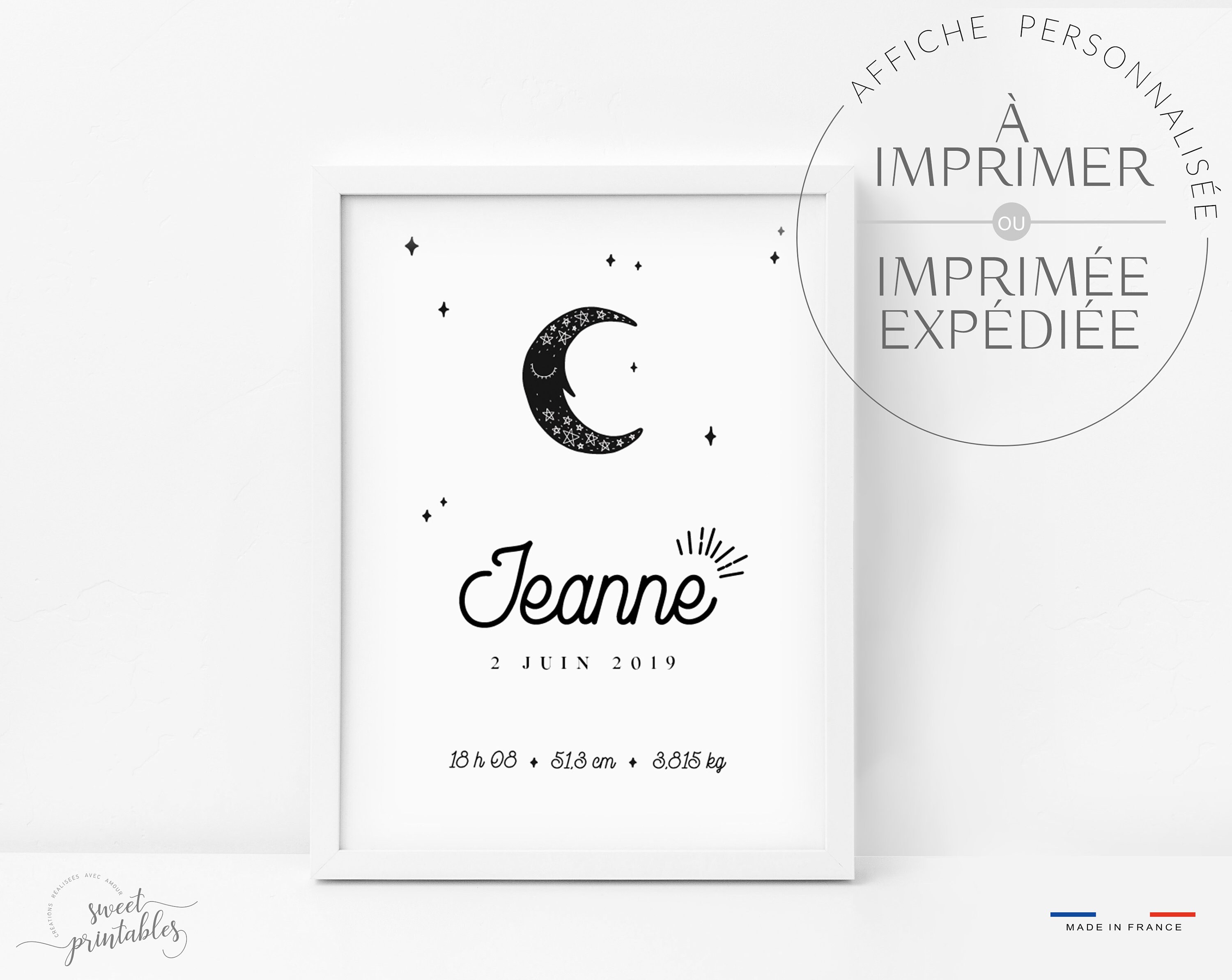 Affiche de Naissance Moderne Scandinave ou Illustration - à Personnaliser