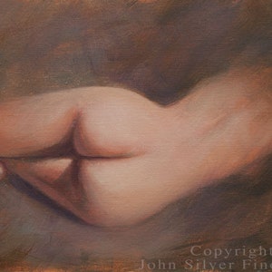 Original Painting Mature Erotic Nude Female Art Sensual Nude Portrait by Award Winning UK Artist JOHN SILVER. B.A. 14 x 10 inch image 1