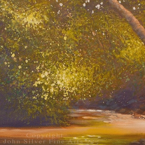 Woodland River Landscape Art. Original Painting by award winning Leading British artist JOHN SILVER. B.A. 30 x 20 inches image 4