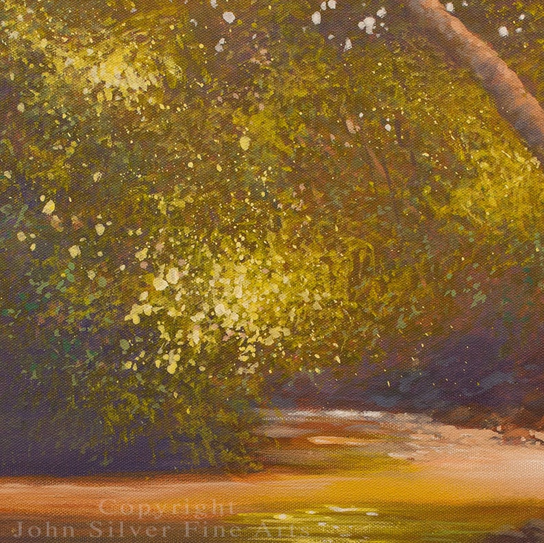 Woodland River Landscape Art. Original Painting by award winning Leading British artist JOHN SILVER. B.A. 30 x 20 inches image 4