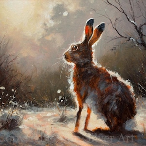 Stampa artistica da parete "Lepre" di John Silver, formato A3 a 300 dpi. WP2100