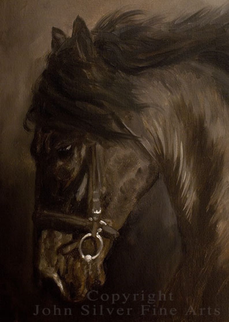 Aceo Horse Print From an Original Painting by Award Winning Artist JOHN SILVER Personally signed HO001AC