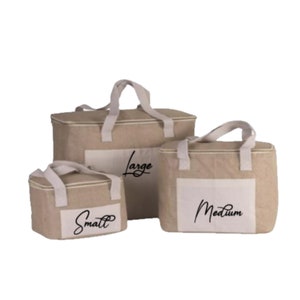 Jute Cooler Bag Personalised Picnic Bag Lunch Bag image 6