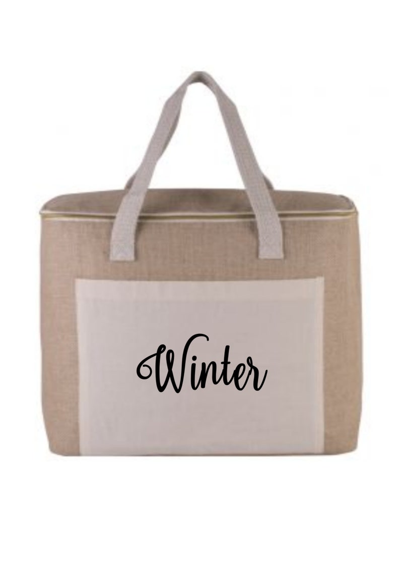 Jute Cooler Bag Personalised Picnic Bag Lunch Bag image 3