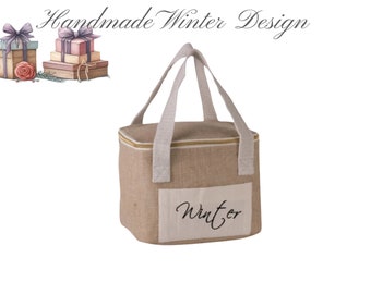 Jute Cooler Bag - Personalised Picnic Bag - Lunch Bag