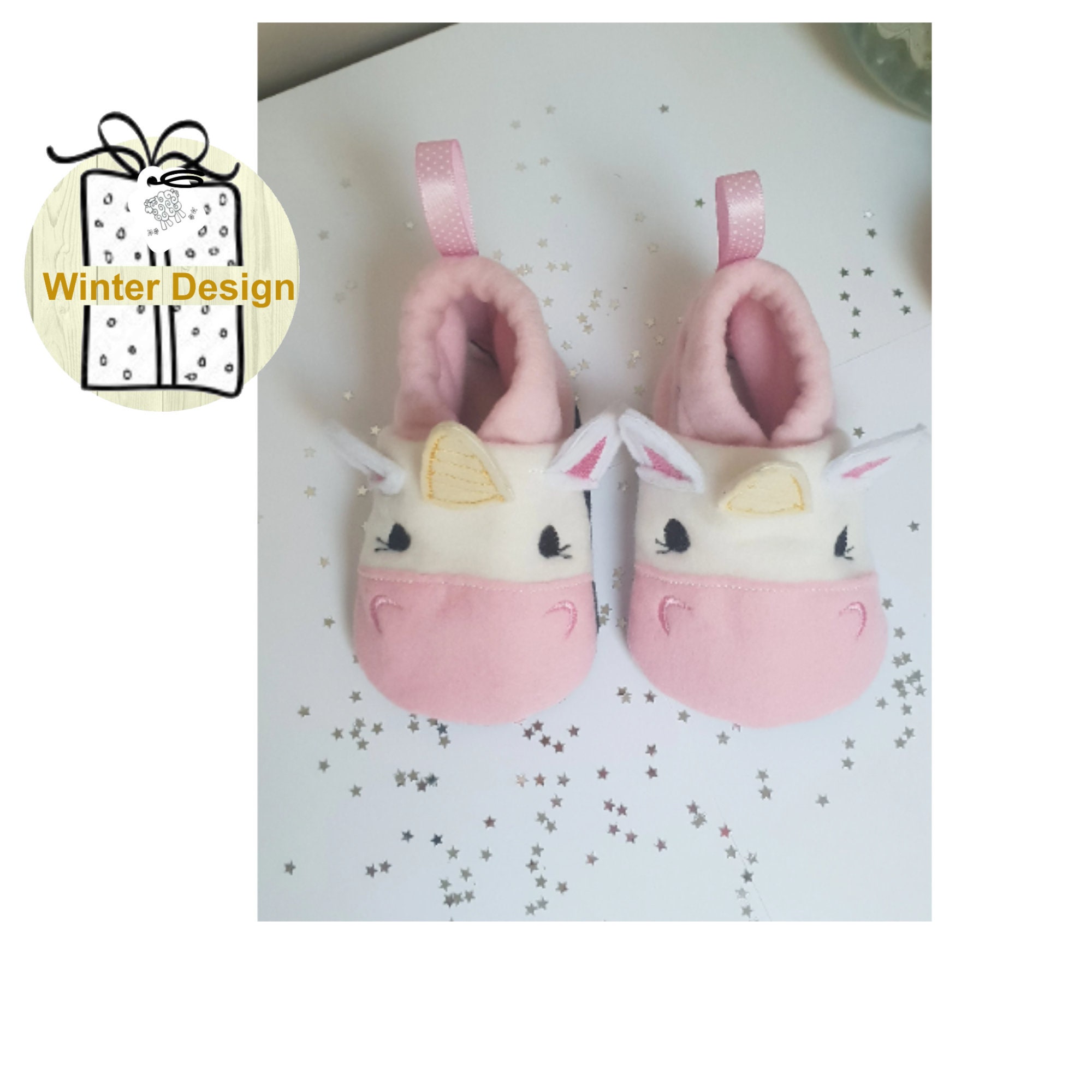 Unicorn Horse Slippers Handmade Personalised Children and Baby