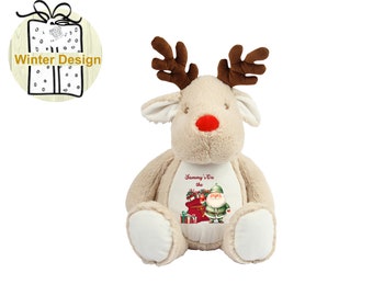 Christmas Cuddly Toy, Personalised Mug, Christmas Book Cushion