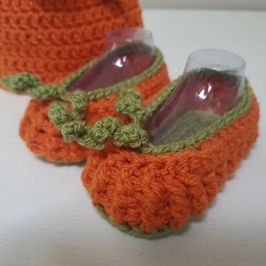 Halloween Pumpkin Squash or Frankenstein Beanie Hat and booties image 3