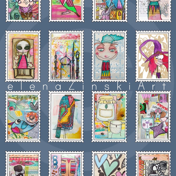 117 quirky faux postage stamps