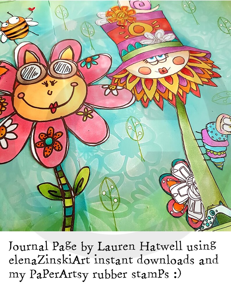 Flower people Digi stamps