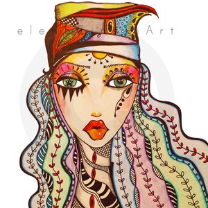 Sello digital Doodle Girl