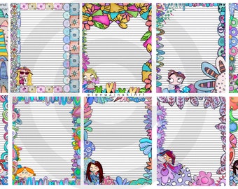 Nine Fairies. Notelet Book Kit (10 pages including cover, 9 designs)