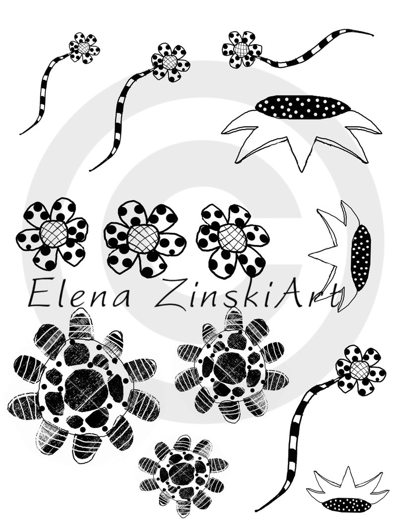Flower people Digi stamps