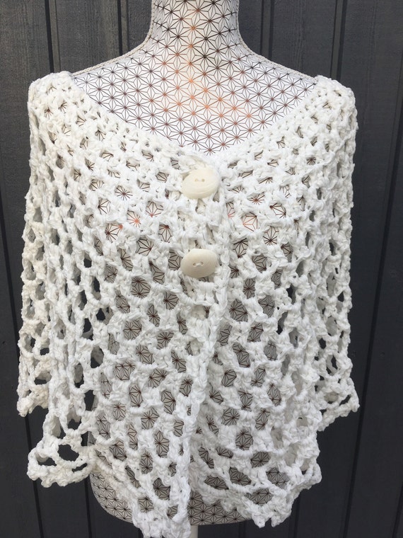 Crochet cape onesize cape fits most crochet wrap seashell | Etsy