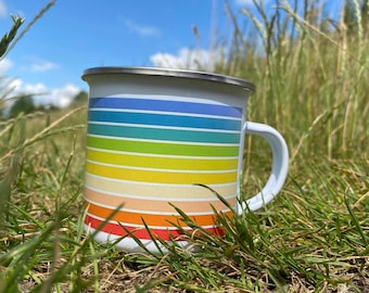 Regenbogen (Download) für Emaillebecher Wi-La-No Camping Kaffeebecher