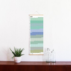 2027 Calendar Wallplanner Planner Pastel Aqua Turquoise Green Blue Limited Edition English + German FRAME NOT INCLUDED