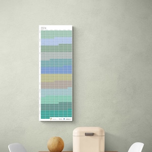 2024 Calendar Wallplanner Planner Pastel Aqua Turquoise Green Blue 2024 Limited Edition English German FRAME NOT INCLUDED immagine 4