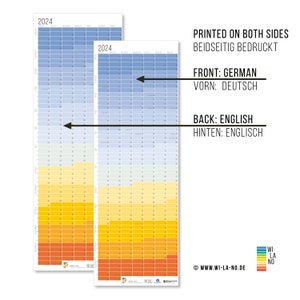 Wandkalender 2024 Blue Hour Jahresplaner Posterkalender 2024 Wi-La-No® Englisch-Deutsch Designkalender OHNE AUFHÄNGUNG Blaue Stunde Bild 2