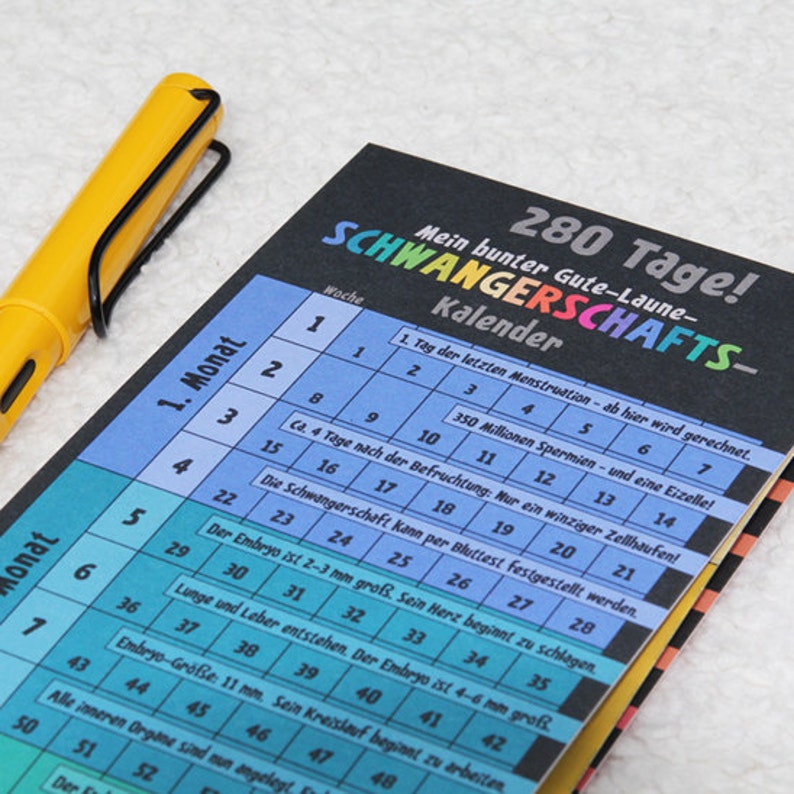 Schwangerschaftskalender Kalender für Schwangere & - Etsy.de