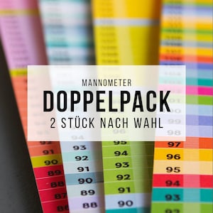 Doppelpack – 2 Stück „MannoMeter“ nach Wahl - Kinderzimmerdekoration Messleiste – beidseitig bedruckt – 70 - 190 cm Zentimeter